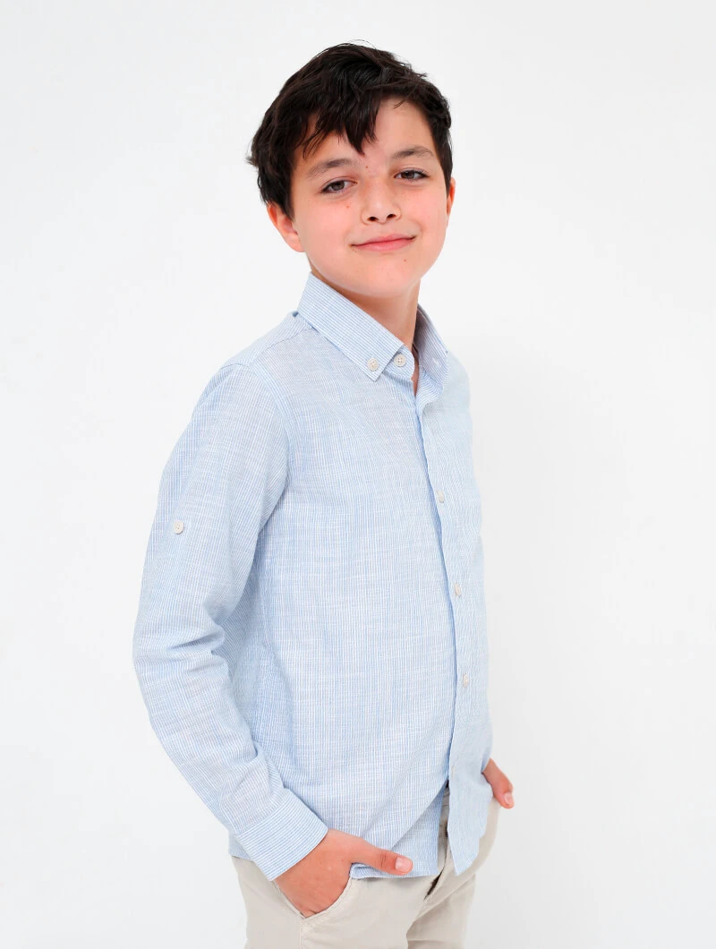 Chemise unie manches longues